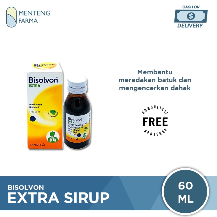 Bisolvon Extra Sirup 60 ML - Pereda Batuk dan Mengencerkan Dahak