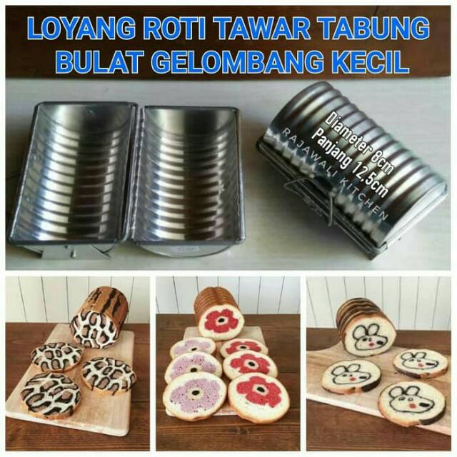 Loyang Cetakan Roti Tawar Bulat Tabung Gelombang Kecil