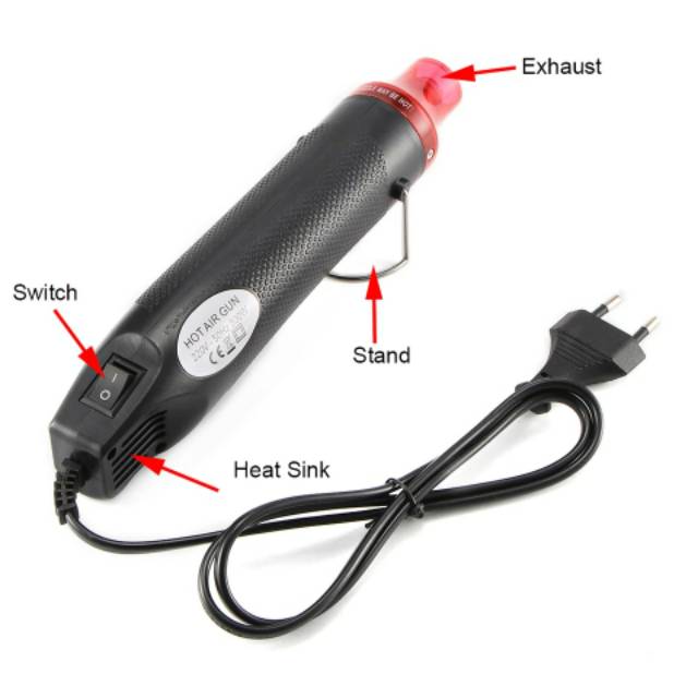 220V Listrik Hot Air Gun/Heat Gun dengan Stand cocok untuk DIY Alat Heat Gun