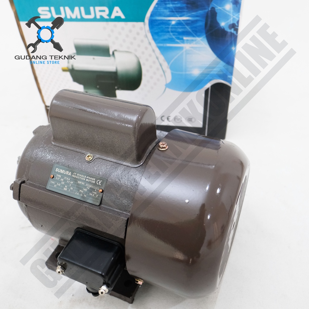 Dinamo Motor Penggerak 1/2Hp 4P 1Ph 1400Rpm SUMURA / Elektro Motor SUMURA 0.5Hp