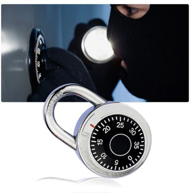 CJSJ Gembok Brankas Rotary Padlock Digit Combination Padlock - CH-209 - Silver Black