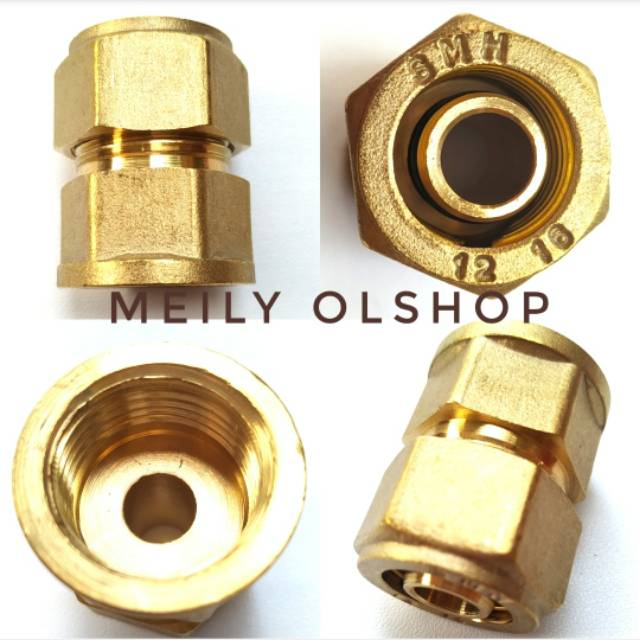 Knee Nepel Kuningan Air Panas Water Heater Ukuran 1/2in / Sock Drat Dalam