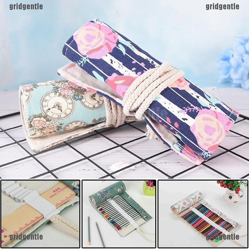  G Tempat Pensil Gulung Bahan Kanvas Motif Kartun Ukuran 