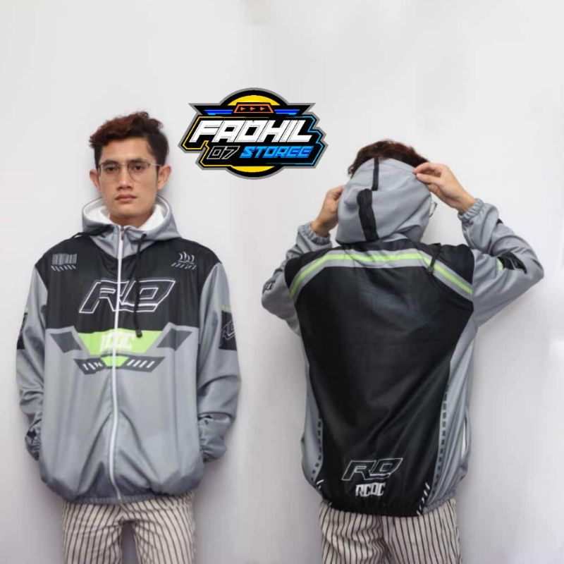 JAKET RACING MANDALIKA/JAKET RACING /JAKET RACING STAR/ BALAP PRINTING  DEWASA PRIA WANITA-Rd abu