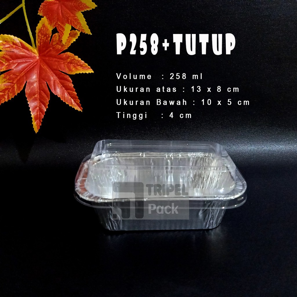 Aluminium Foil Cup P-258 + Tutup Mika isi 20 pcs Mentai Lasagna