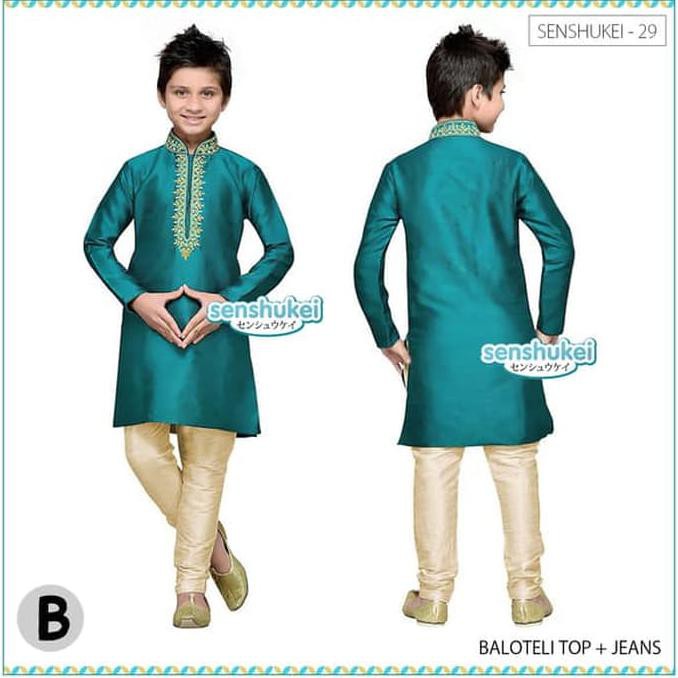 promo baju muslim koko anak br1277 tosca - hijau tosca terbaru