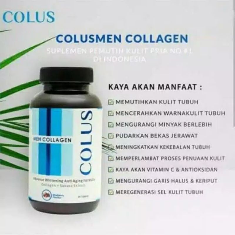 COLUS MEN Collagen Suplemen Pemutih Tubuh Dan Kulit Wajah Pria/Wanita ASLI 100% ORIGINAL