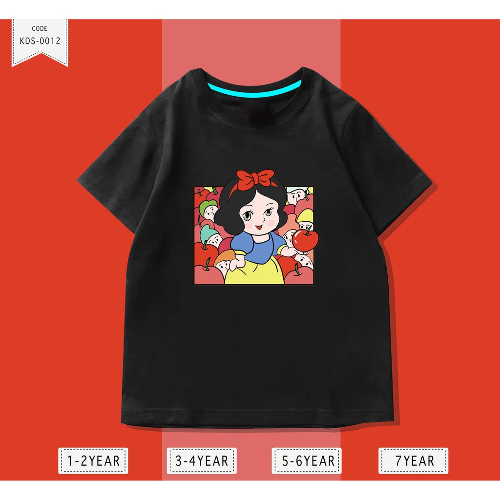 Baju Anak Putri Salju / Kaos Distro DTF Anak Laki Laki dan Perempuan / Unisex / Motif Kartun