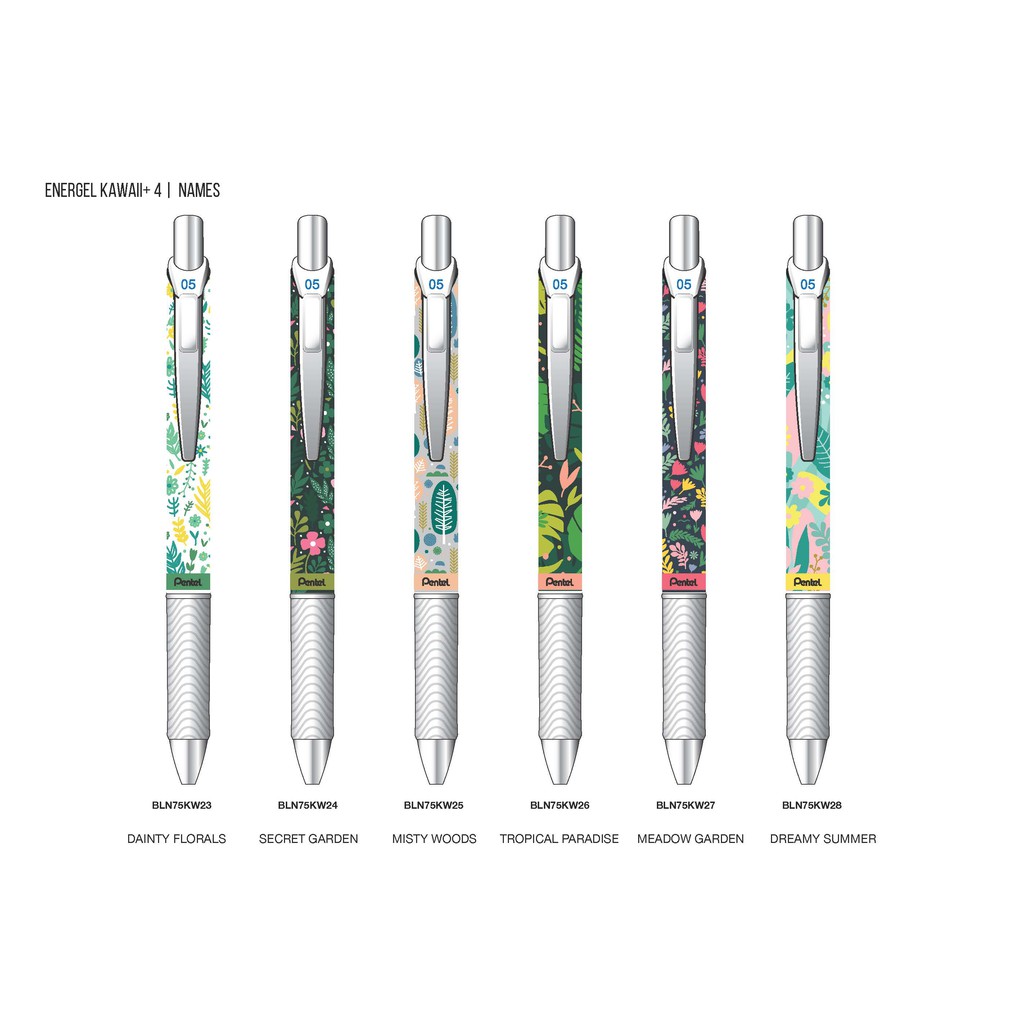 Pentel Energel Kawaii 2020 tinta pulpen warna biru