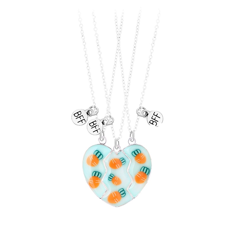 2pcs / Set Kalung Liontin Wortel Enamel Magnetik Untuk Pria Dan Wanita