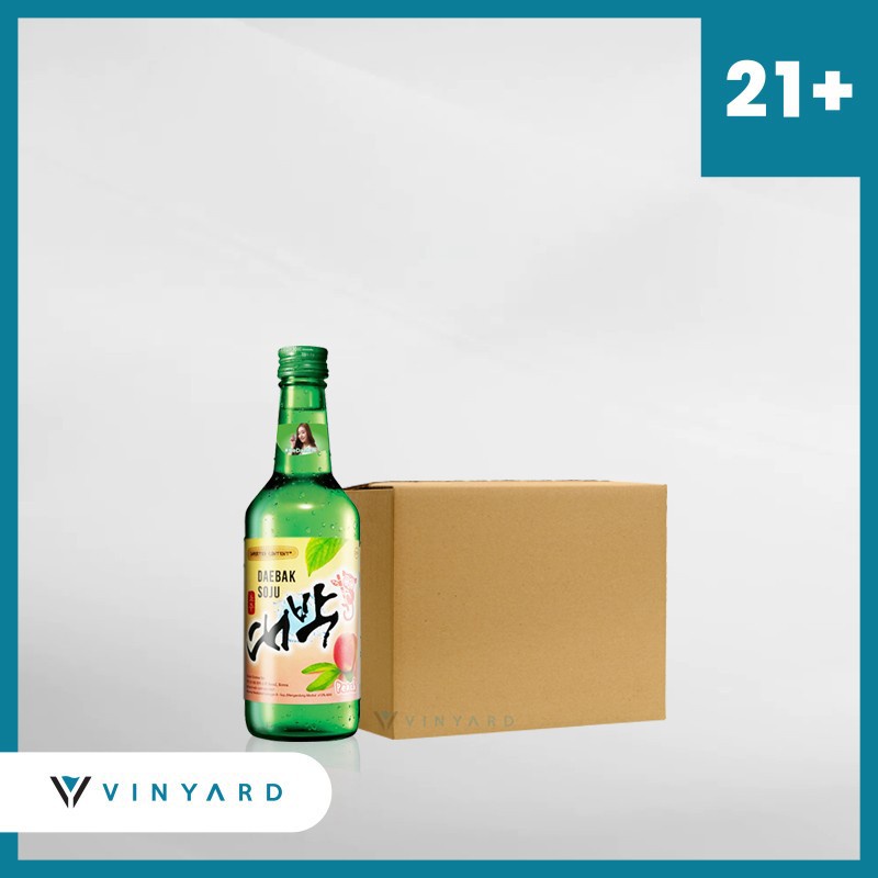 Promo 1 Ctn ( 20 Btl ) Daebak Soju Peach 360 Ml ( Original &amp; Resmi By Vinyard )