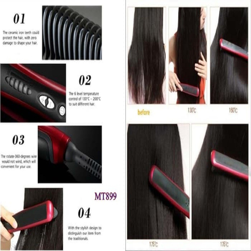 Catok Sisir ASL-908 Pelurus Rambut Fast Hair Straightener Sisir Catokan Generasi Terbaru