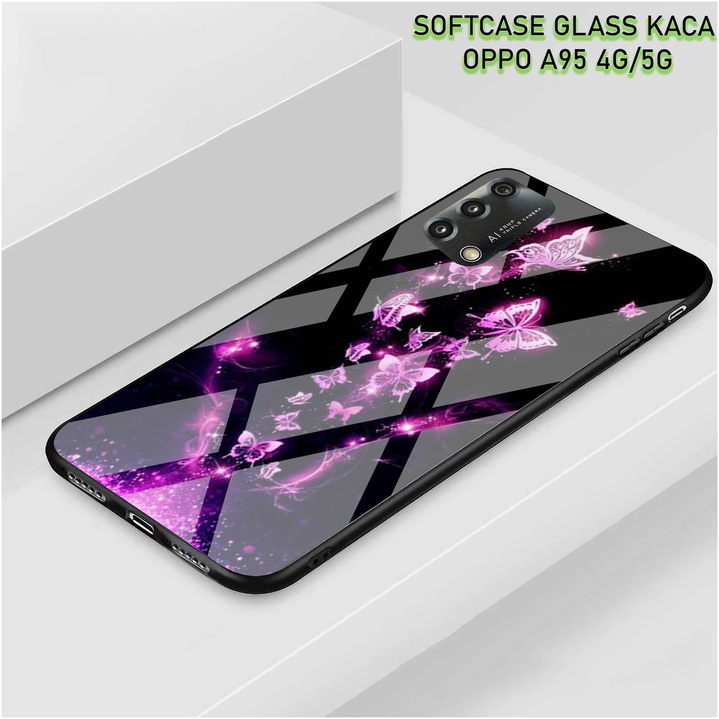 Softcase Glass Kaca OPPO A95 [4G]- Case Hp Pelindung Handphone OPPO A95 [5G] [ A08]
