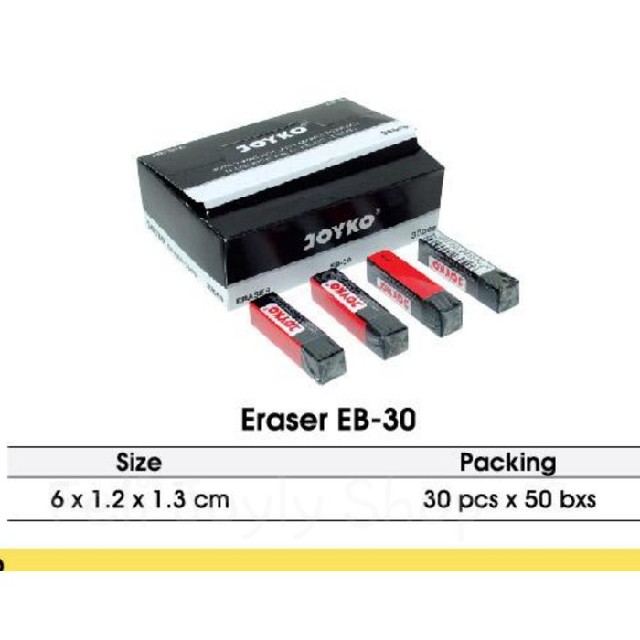 

PENGHAPUS JOYKO EB30 30 HITAM ERASER STIP PENSIL RAUTAN ULTAH MURAH