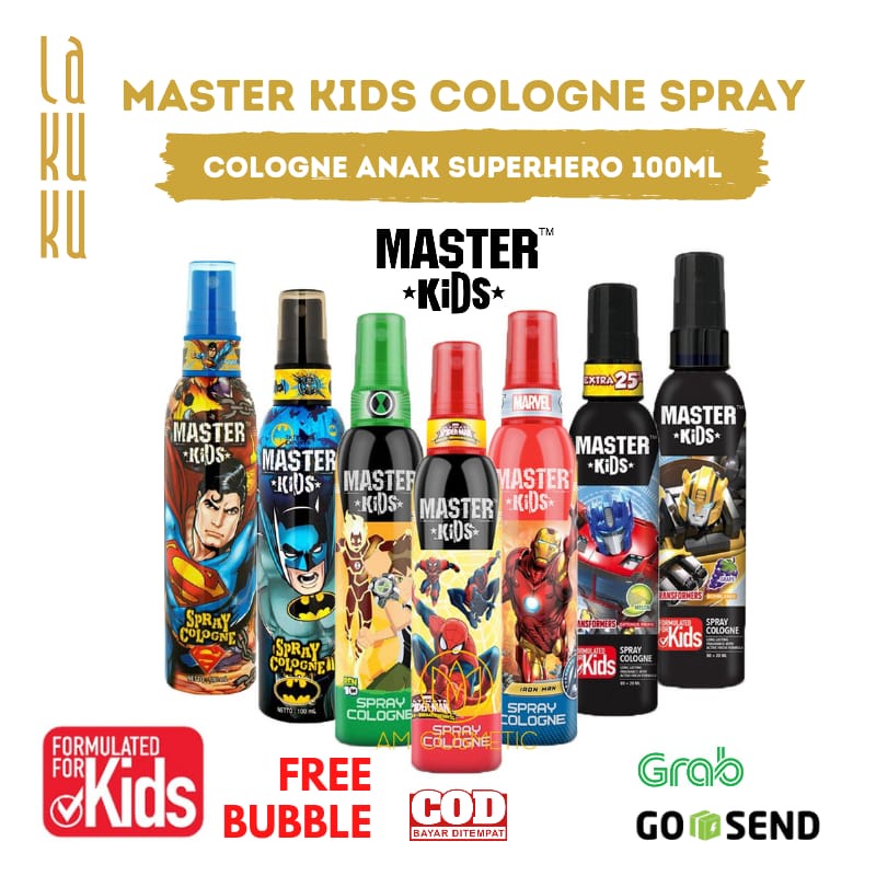 Lakuku - Master Kids Superhero Cologne Spray 100ml Parfum Anak Wangi Buah