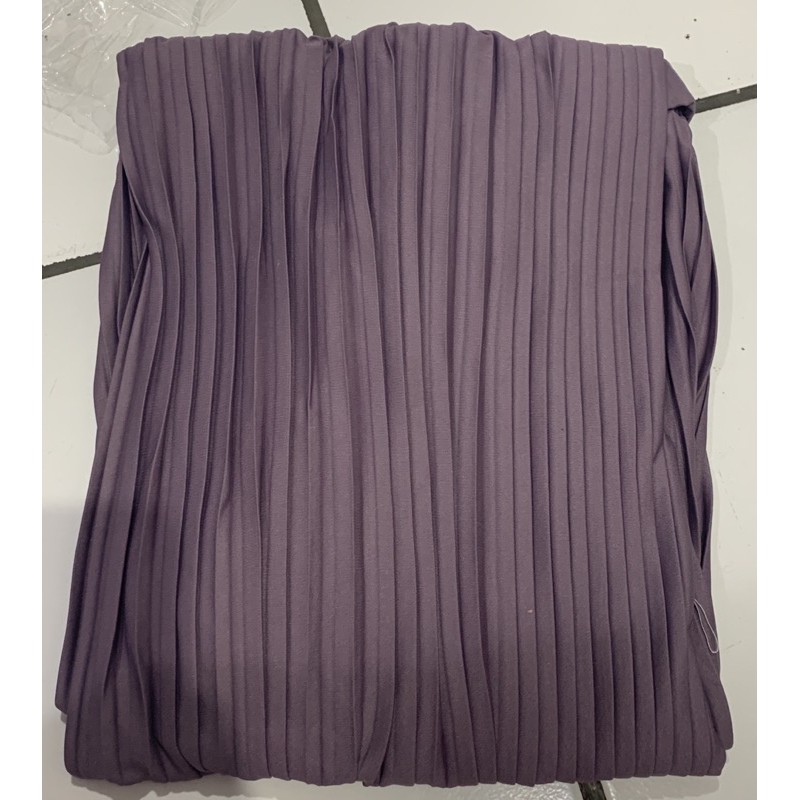 302 KULOT PLISKET PANJANG TALI PINGGANG MODIS FASHION MUSLIM BAWAHAN CELANA POLOS MURAH PLEATEDPANTS-Purple