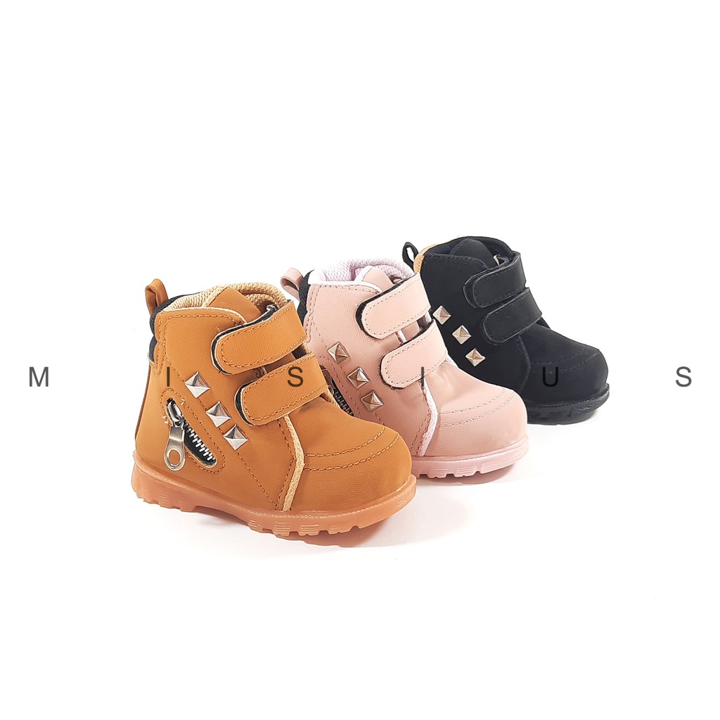 Misius - PIRAMID Sepatu Boots Anak Bahan Lembut Variasi Resleting