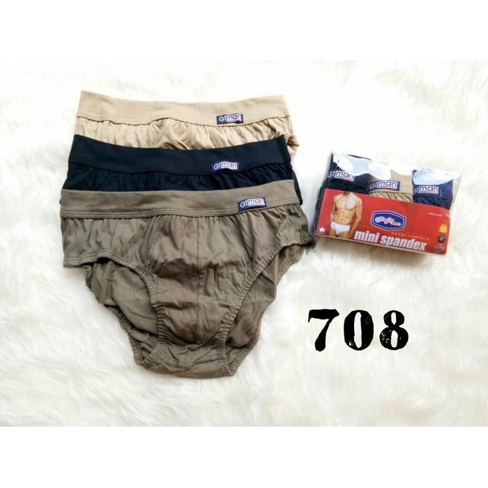 1 Box 3 Pcs CD GT Man Mini Spandex 708 - Celana Dalam Pria Dewasa - Random Warna