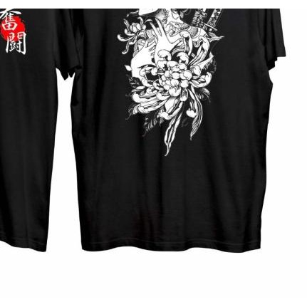 ➣ T-shirt Samurai Girl / Kaos Pria / Kaos Wanita - Hitam, S ℮