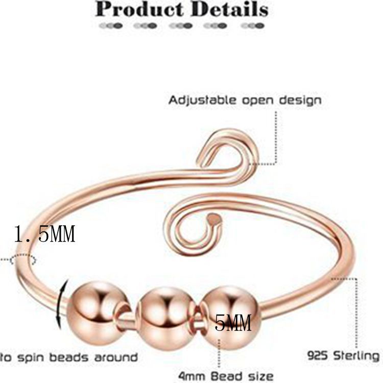 Cincin Manik-Manik Tipis Adjustable Untuk Pria Dan Wanita