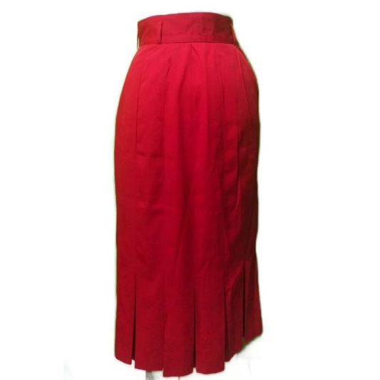 Rok wanita merah plisket panjang,rok korea model pinsil elegant
