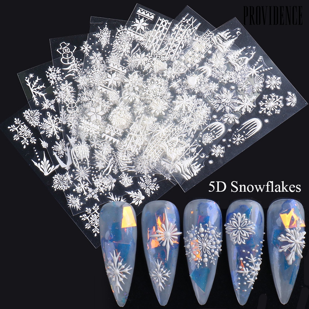 Providence Nail Sticker Snowflake Christmas Tree Nail Design Creative Nail Adhesive Decor Decals for Christmas Party