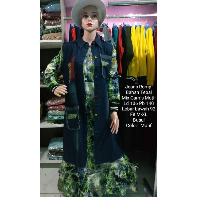 Gamis Set Rompi Jeans