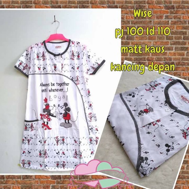 DASTER KAOS KANCING DEPAN MOTIF KARTUN LUCU