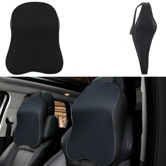 Bantal Leher kursi Mobil Memory Foam headrest Sandaran pundak kepala