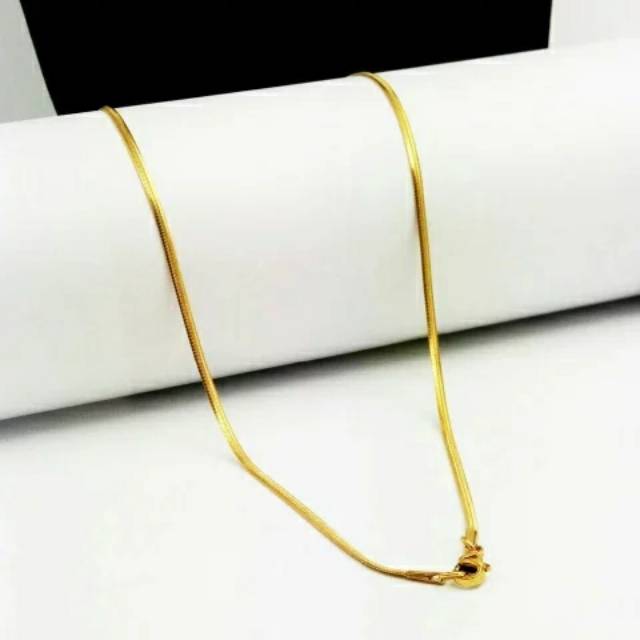 Kalung Pria Titanium Gold Gepeng N18