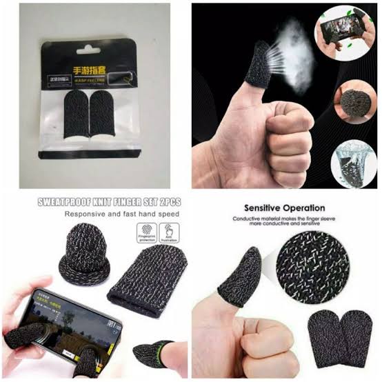 sarung jempol jari finger gaming layar hp game isi 2 touch screen