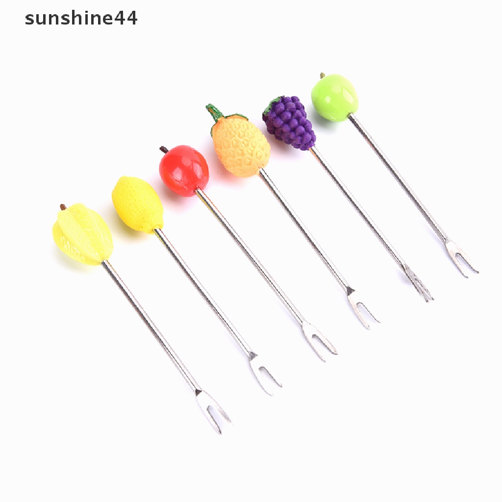 Sunshine 6pcs Tusuk Buah / Kue / Dessert Untuk Pesta Anak