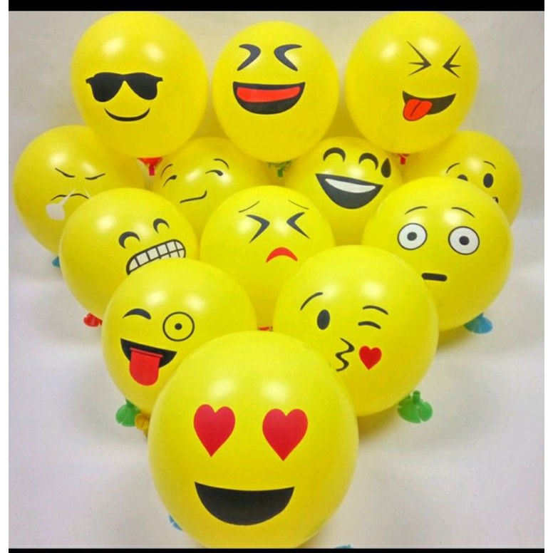 Balon Latex Emoji Kuning isi +-100