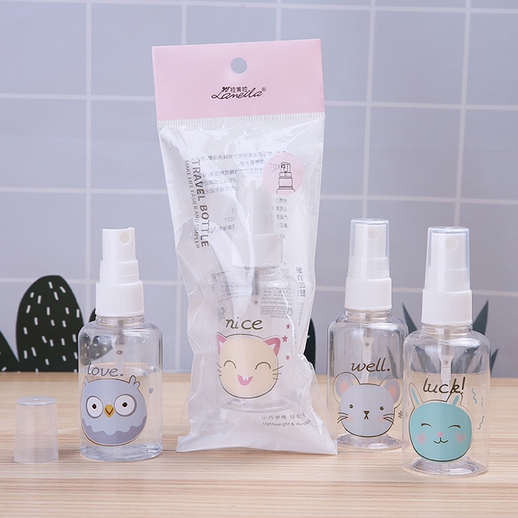 Empty Bottle Spray Cute Animal Traveling Bottle Transparent Botol Spray Kosong 1 Pcs size 30 ml 50 ml 75 ml 100 ml Botol Semprot Transparan