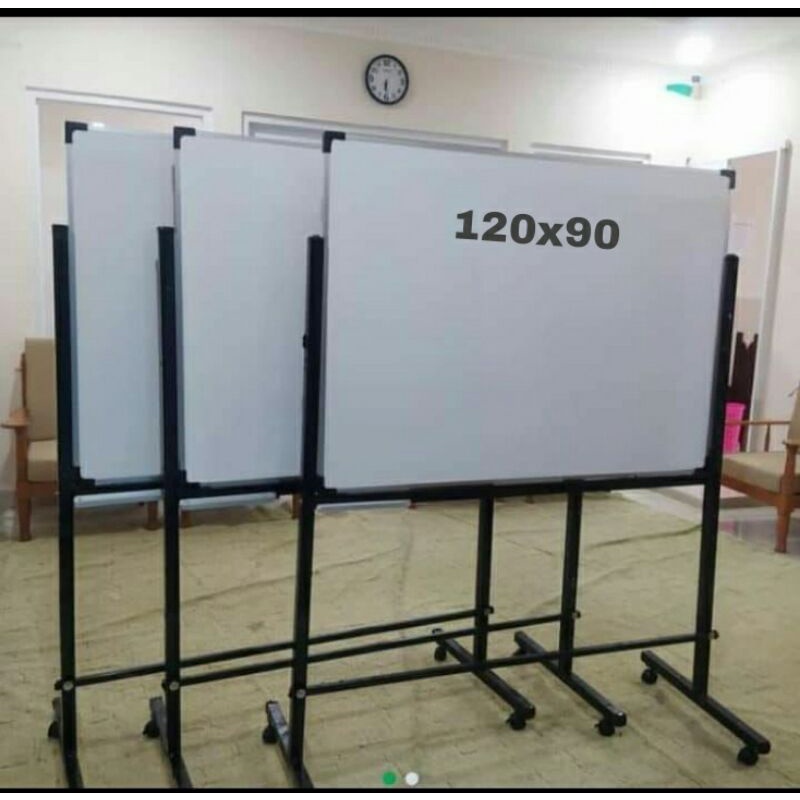 

Papan Tulis Whiteboard Standing ukuran 120x90 cm