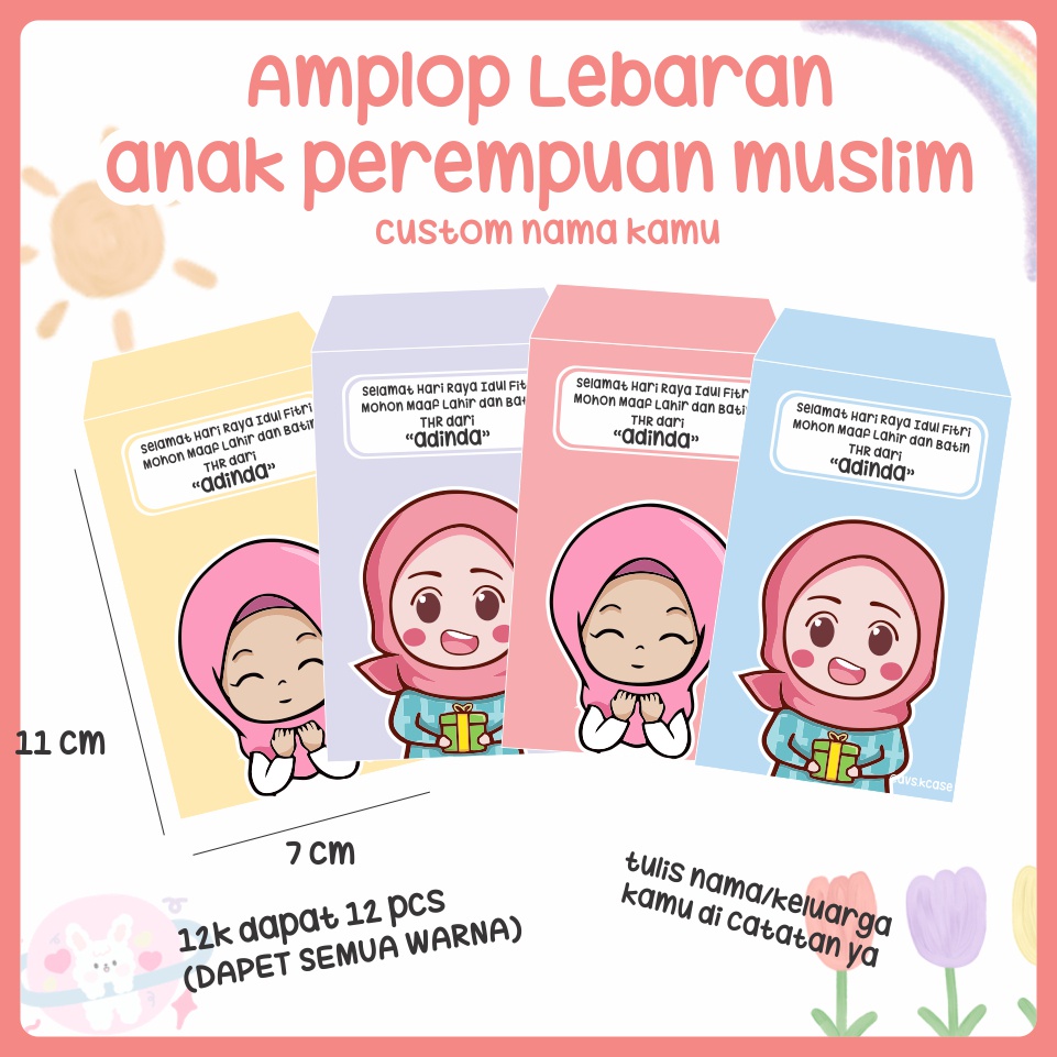 

Amplop Lebaran Anak Perempuan Muslim Custom nama kamu