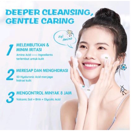 ☘️Yuri Kosmetik☘️ You Hy! Amino Facial Wash FREE SERUM 5ML