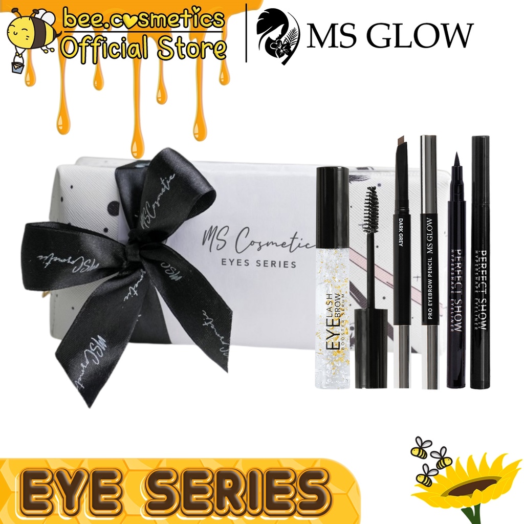 MS GLOW PAKET EYES SERIES 3 IN 1 ( EYELINER / EYEBROW PENCIL / EYELASH & BROW SERUM )
