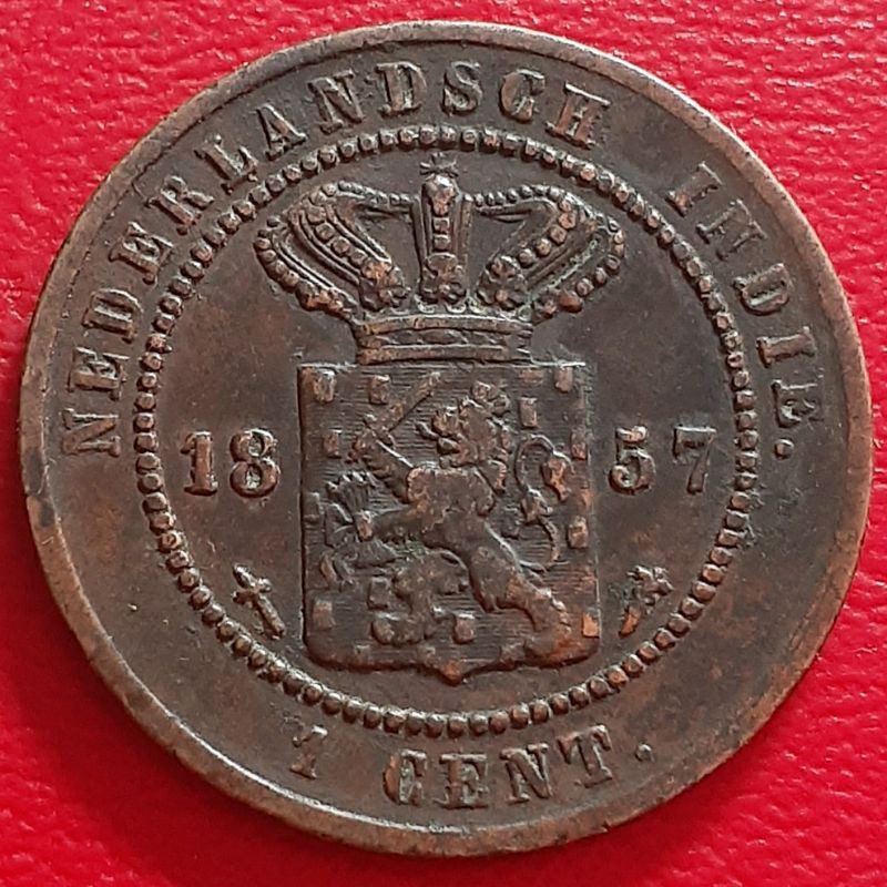 Uang Koin Kuno 1 Cent Nederland Indie Tahun 1857
