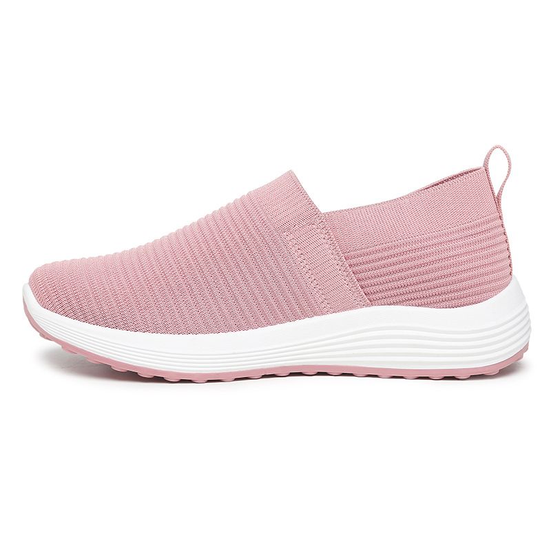 [GROSIR][COD] SEVEN_DAY SEPATU RAJUT SLIP ON WANITA OLAHRAGA TANPA TALI SPORT SHOES PINK A-667