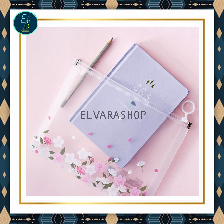 

elvarashop-Tempat File A4 Sakura Pink/File Storage pouch bag/Tempat Buku A4/Pouch A4/Map A4 PI98
