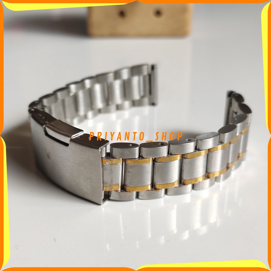 TALI STRAP RANTAI JAM TANGAN STAINLES STEEL SOLID 18MM KOMBINASI BAGUS