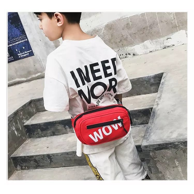 ST - tas selempang WOW tas unisex cewek cowok tas lucu tas kekinian