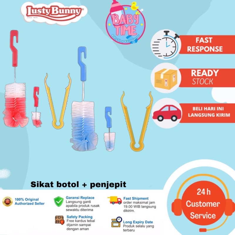 Lusty Bunny sikat Botol Bayi dan Penjepit Botol Susu Capitan SK-1001