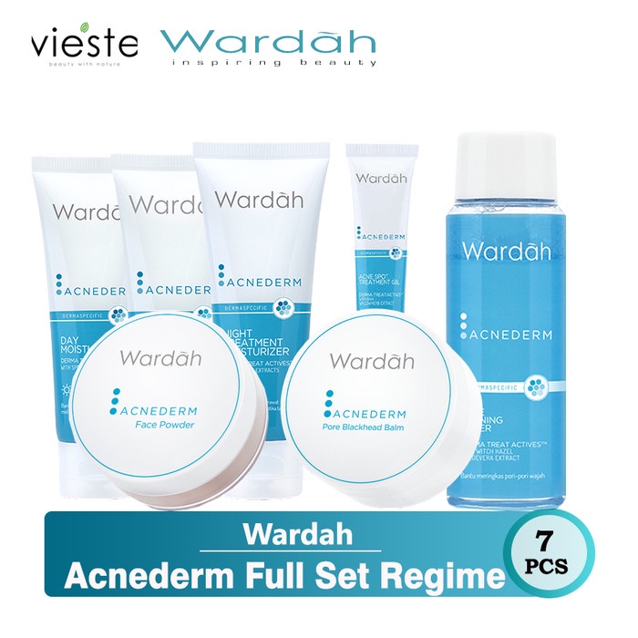 wardah acnederm full set regimen - paket perawatan jerawat safa