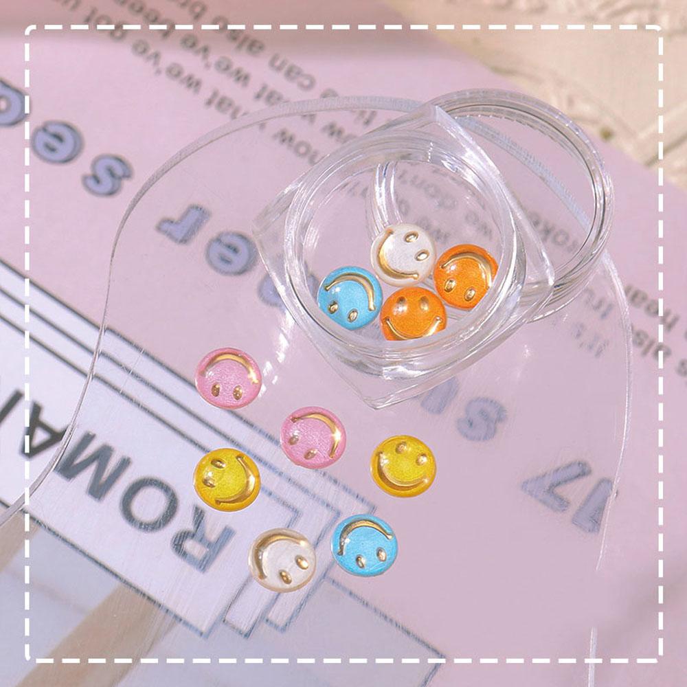 AUGUSTINA Agustinina Smiley Face Perhiasan Kuku Kartun Tiga Dimensi Bunga Matahari Smile DIY Nail Art