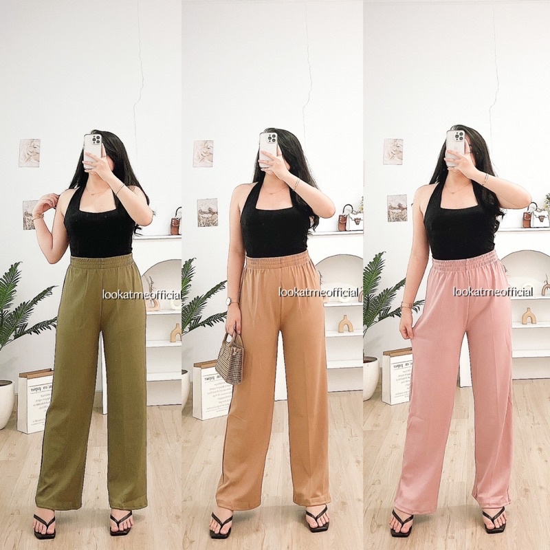 lookatmeofficial • Celana Kulot Wanita Rachel Rib Knit Pants