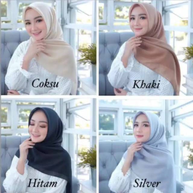 HIJAB BELLA SQUARE ORIGINAL 115 x 115 / HIJAB POLOS / HIJAB SEGIEMPAT