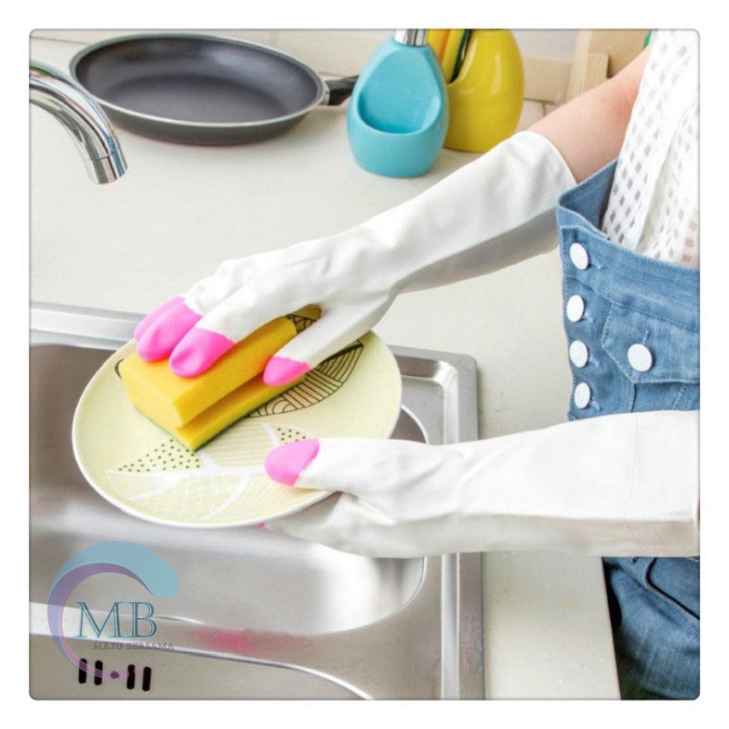 RT15 Sarung Tangan cuci piring karet Latex PTKS Silikon rubber hand glove anti air steril serbaguna MB2486