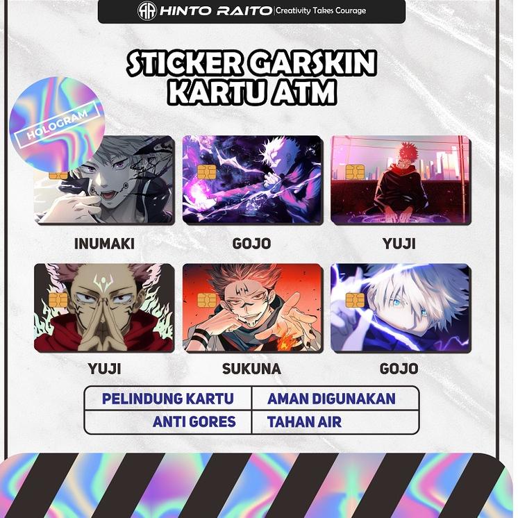 

(R1Z5) ✯ Sticker Skin Card ATM Hologram Jujutsu Kaisen - Debit Credit Emoney Flazz Stiker Hologram //Sangat@nyaman